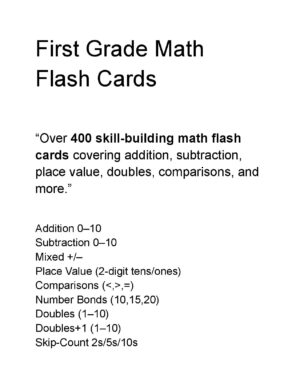 Grade 1 Math Flash Cards